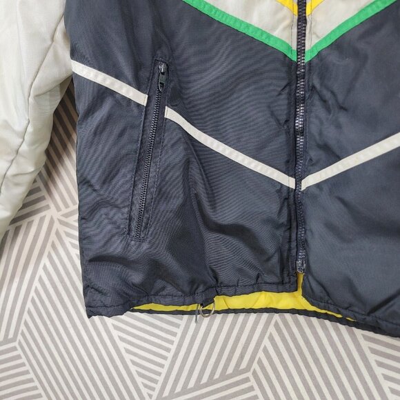 Vintage 70s John Deere Snowmobile Jacket Coat Mens Small Medium Stripe Black 80s - Picture 3 of 6